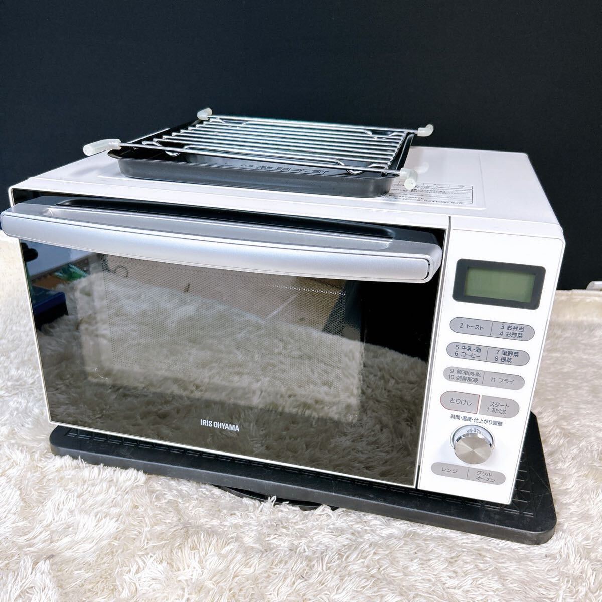 Iris Ohyama MO-F1805-W Oven-Microwave Combo, 4.8 Gallons (18 L), Flatbed,  50/60 Hz, Auto Cook Menu, Toast, Grill, White (Japanese version)