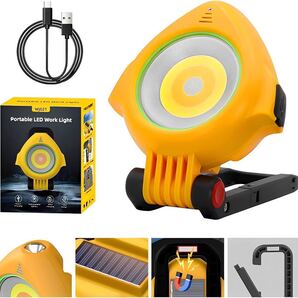 ワークライト 作業灯 led折り畳み式 マグネット式 フック付き ソーラー充電 防災 夜釣り 夜道 キャンプ 停電 地震 台風照明用 アウトドア