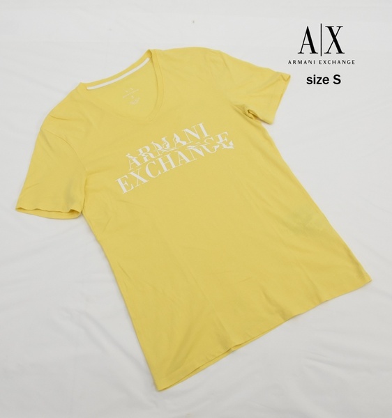 ◇アルマーニエクスチェンジ◇VネックTシャツ◇サイズS◇イエロー◇ARMANI EXCHANGE◇
