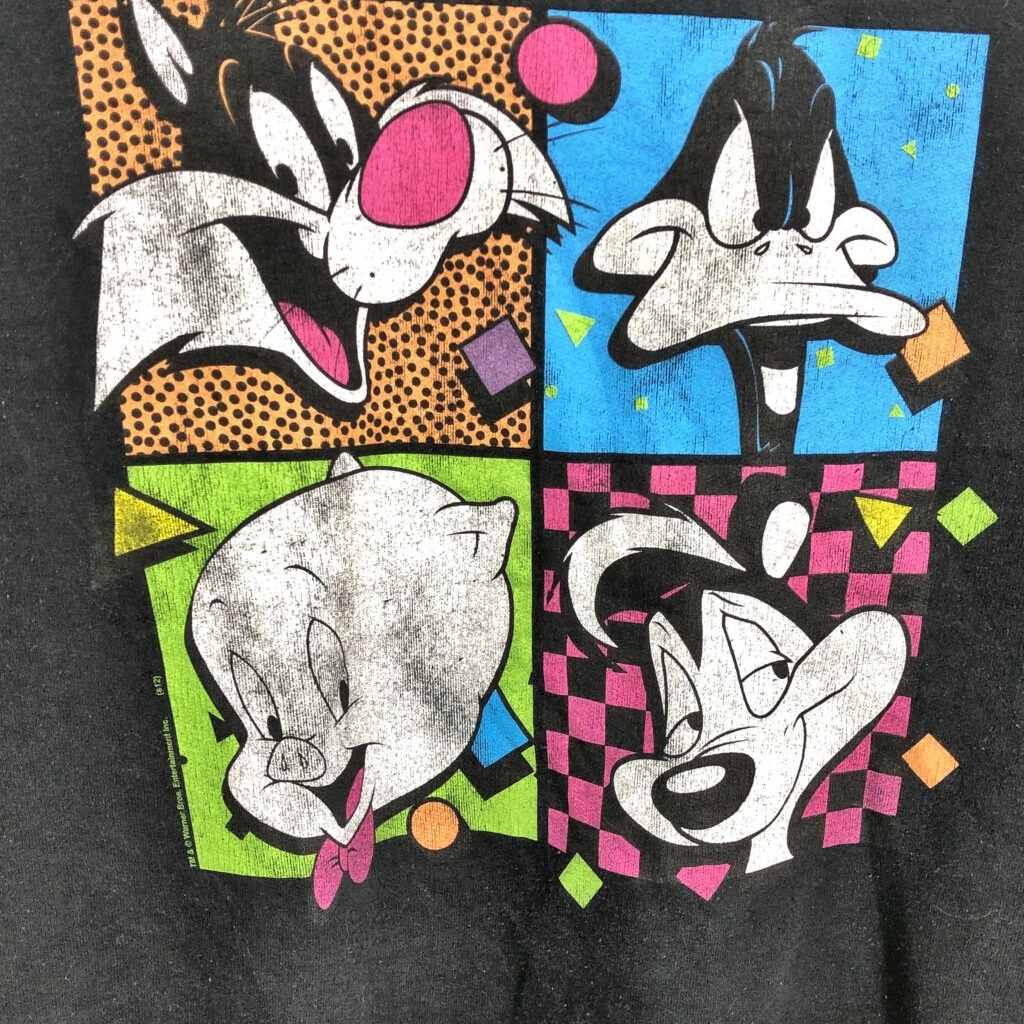 ルーニーチューンズ スウェット キャラクター ブラック (メンズ L相当) 中古 古着 S1806 1円スタート