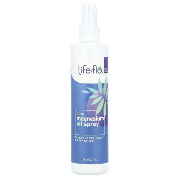 Life-flo|ピュア マグネシウム オイルスプレー|237ml(8液量オンス)|塩化マグネシウムオイル/薄毛/肌荒れ/アトピー/筋肉痛/疲労/肩こり
