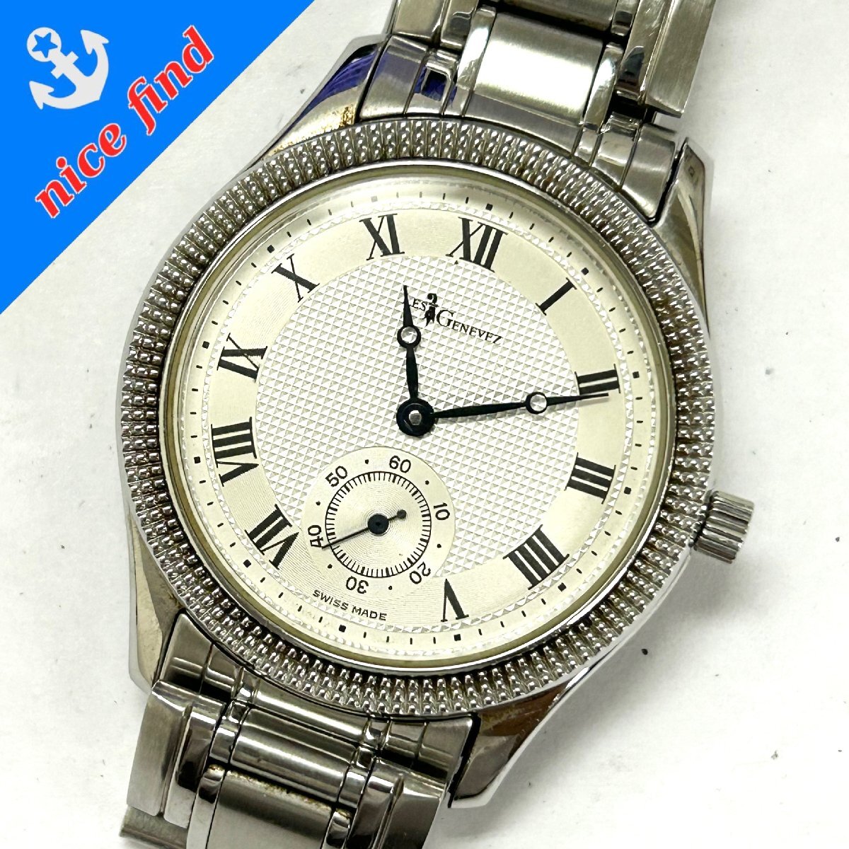LES GENEVEZ レ・ジェネヴェ 72007 手巻き スモセコ 稼動品