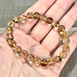 金運強 太陽放射ルチルブレスレット ヘマタイト ルチルクォーツ 9 ゴールドルチルブレスレット