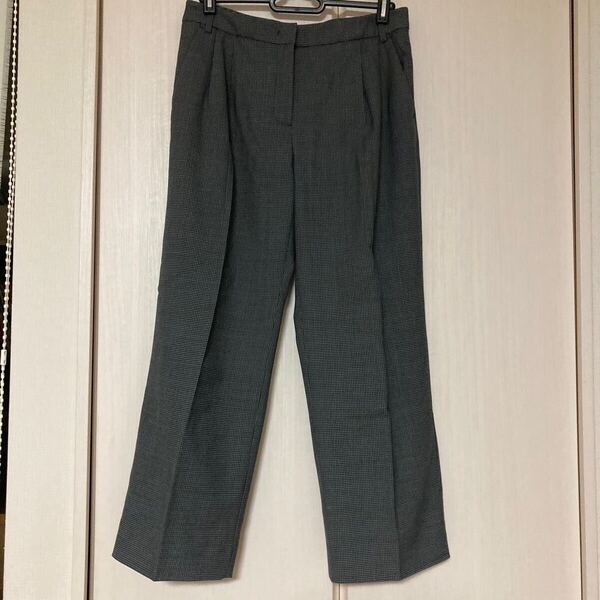 Weekend MaxMara ウィークエンド 38 チェック柄 パンツ スラックス ボトムス グレー 黒 シンプル ベーシック