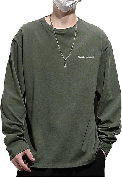 tシャツ メンズ 長袖 秋 無地 綿 シンプル 3XL