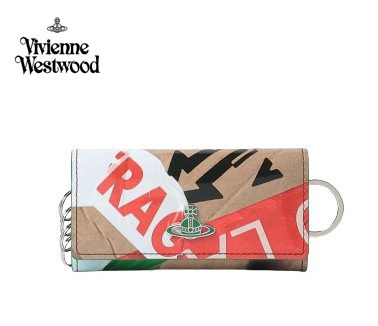 ○★新品未使用 Vivienne Westwood (ヴィヴィアンウエストウッド) CAUTION TAPE キーケース ベージュ★○