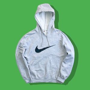 90s NIKE ナイキ 白タグ ヴィンテージスウェットパーカー フーディー プルオーバー ビンテージ グレー sweat hoodie 銀タグ スウッシュ