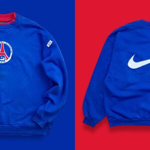 90s NIKE ナイキ パリサンジェルマン ヴィンテージスウェットシャツ サッカー Paris Saint Germain トレーナー soccer フットボール ブルー