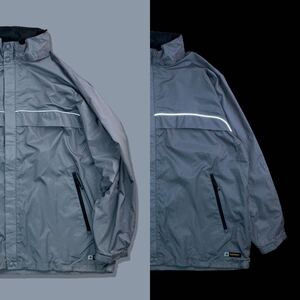 00s Y2K ノーティカ ナイロンジャケット リフレクター シルバー テック NAUTICA COMPETITION デッドストック オーバーサイズ ブルゾン ギア