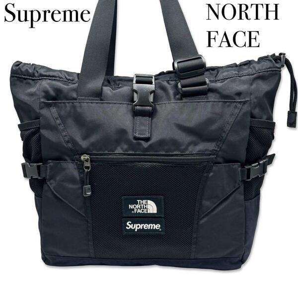 レア Supreme × THE NORTH FACE シュプリーム ザノースフェイス コラボ トートバッグ ショルダー ブラック
