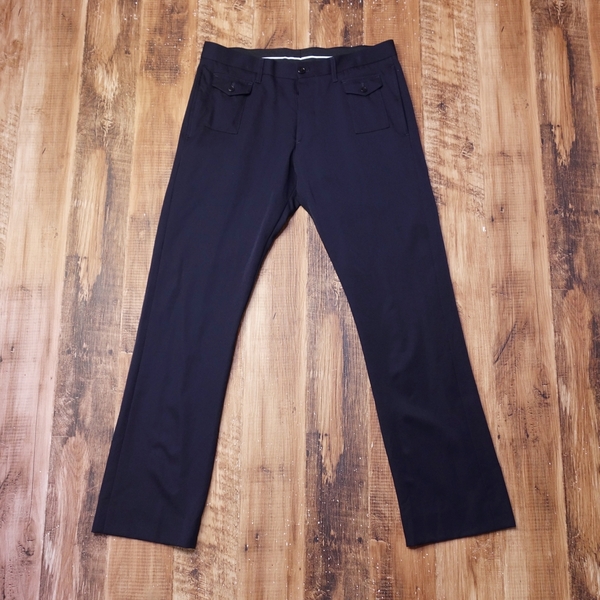 美品 アメリカンラグシー AMERICAN RAG CIE ウールフラップポケットスラックス メンズ 日本製 ビジネス モード 1 Mサイズ 濃紺 NB11