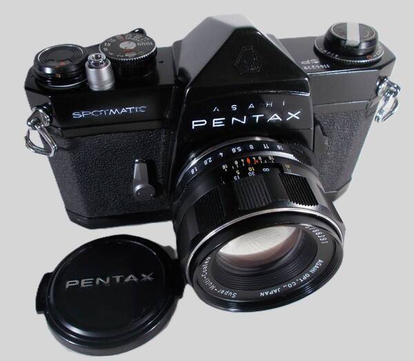 フィルムカメラ 整備済 完動品 Pentax SP + レンズ SMC TAKUMAR f/1.8 55mm P854