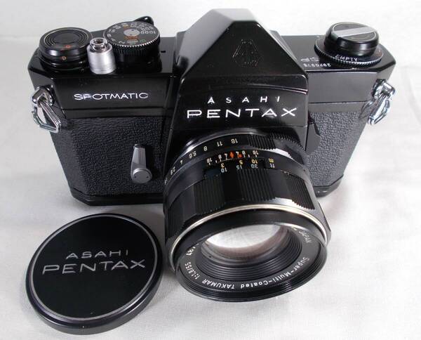 フィルムカメラ 整備済 完動品 Pentax SP + レンズ SMC TAKUMAR f/1.8 55mm P882