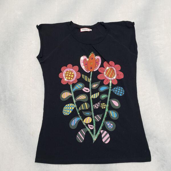MAX&CO★花柄スパンコール付きノースリーブTシャツ サイズM 送料込み