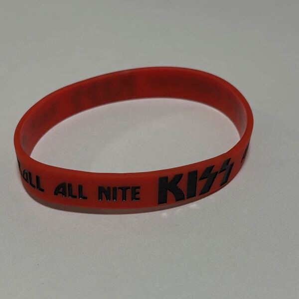 KISS ROCK AND ROLL ALL NITE ラバーバンド キッス ラババン シリコンバンド 赤 レッド