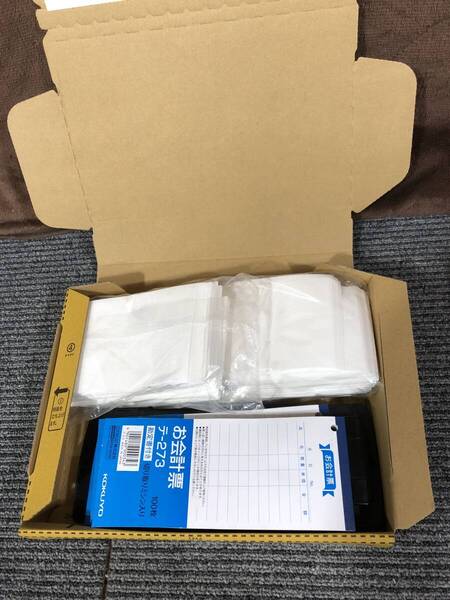★お会計票(100枚入り)★バインダー各3個★紙ナプキン2パックおまけ★未使用に近い★お会計グッツ★店舗用品★レジ用品★