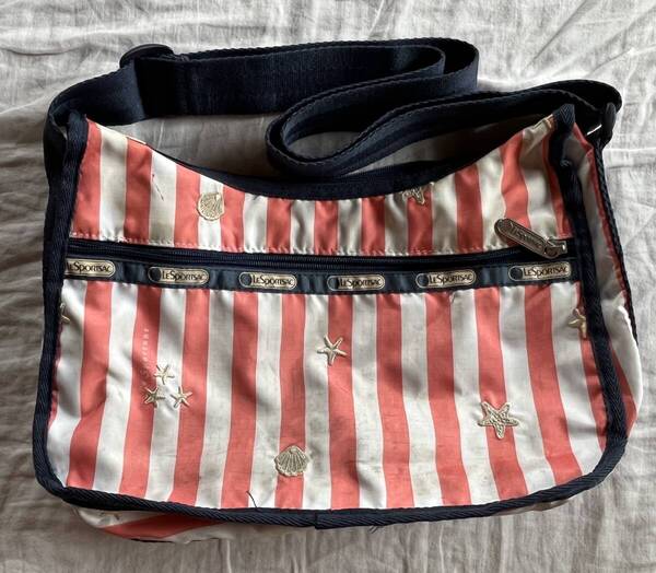レスポートサック LESPORTSAC ショルダーバッグ カラフル ボーダー 中古品