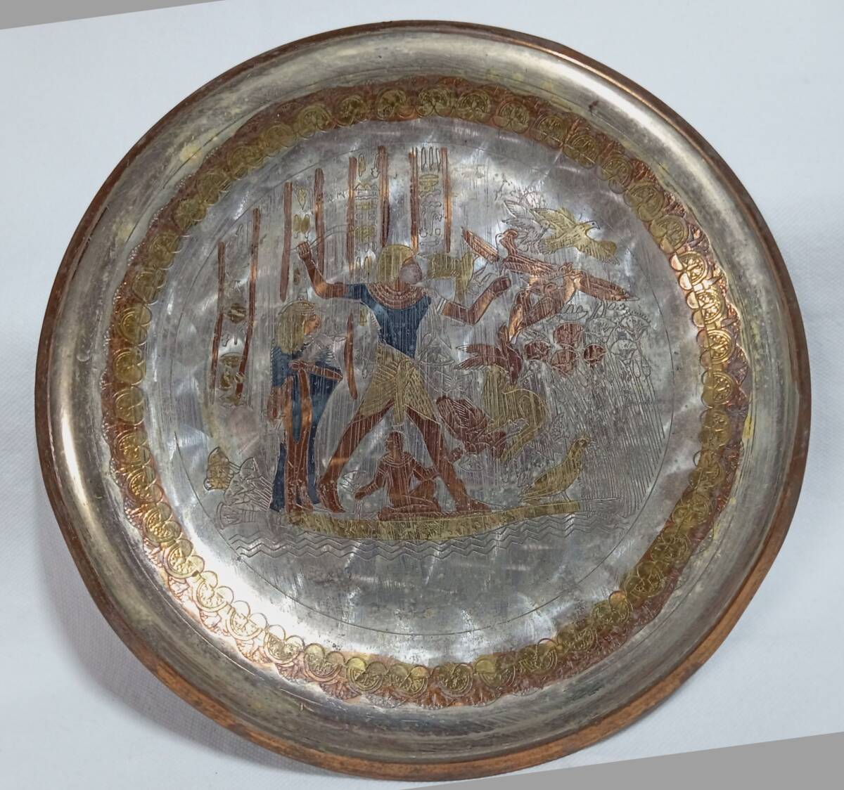 アンティーク、時代物、飾り皿 1910年頃 アンティーク小皿 人物描画 阿蘭陀