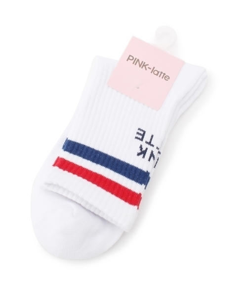 新品 PINK-latte ライン入りショートソックス 22-24cm ワインレッド 1足 定価540円 140円発送可 1足の出品になります。
