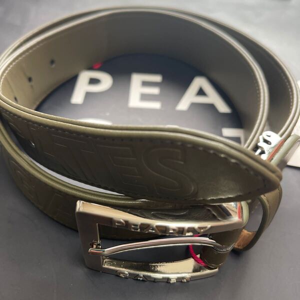 送料無料PEARLY GATESパーリーゲイツ本革レザーSTRETCHベルトPG連ロゴエンボス型押し立体ロゴMETALバックルunisex Olivekhaki(大特価)新品
