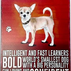 チワワ ブリキ看板 20cm×30cm 犬 いぬ イヌ ペットブリーダー ペットグッズ インテリア 犬種 サインボード