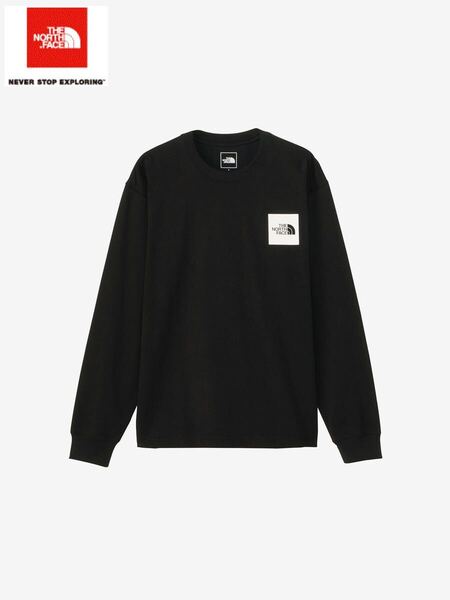 THE NORTH FACE L/S Square Logo Tee Black2 ザノースフェイス スクエア ロゴ ロングTシャツ/ロンTee ブラック2/黒 NT82334-K2/XXL/2XL