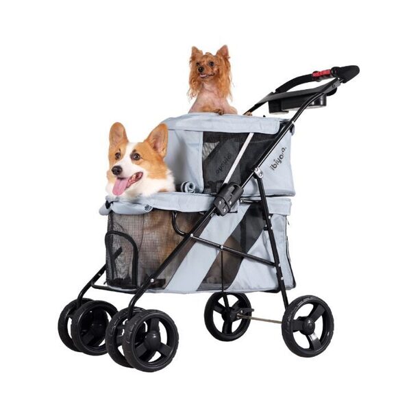 Ibiyaya ペット用カート ストローラー FS1770-G バギー シルバーグレー 【平行輸入品】