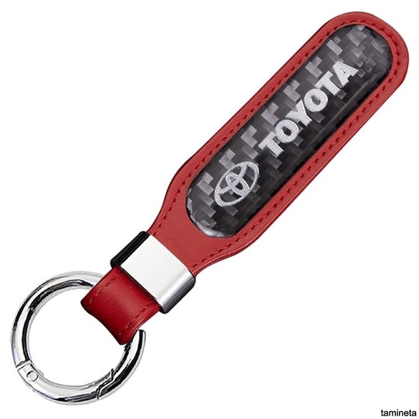 TOYOTA カーボンファイバー製キーペンダント リアルカーボンファイバー キーホルダー チャーム ブラック 日常使いの持ち物がオシャレに