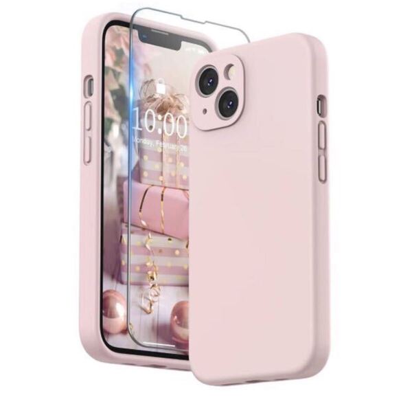 iPhone13 ケース BB1474 シリコン,フィルム付き 6.1インチ対応アイフォン13 シリコンケースレンズの全面保護 耐衝撃SURPHY