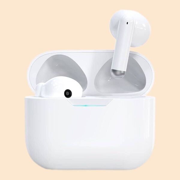 ワイヤレスイヤホン 白色BB1024 bluetooth 5.3 ダブル マイクENC CVC8.0通話ノイズキャンセリ 自動ペアリング EDR 空間オーディオ音質