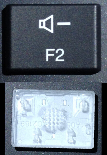 『F2』キー : Lenovo ThinkPad X1 Carbon 5th Gen5 / 6th Gen6 キートップ+パンタグラフ (FRU: 01ER695 / ばら売り)
