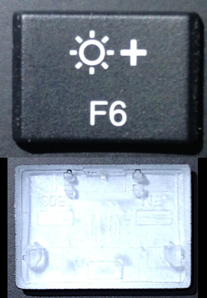 『F6』キー : Lenovo ThinkPad X1 Carbon 5th Gen5 / 6th Gen6 キートップ+パンタグラフ (Model: YODBL-89J0 / ばら売り)