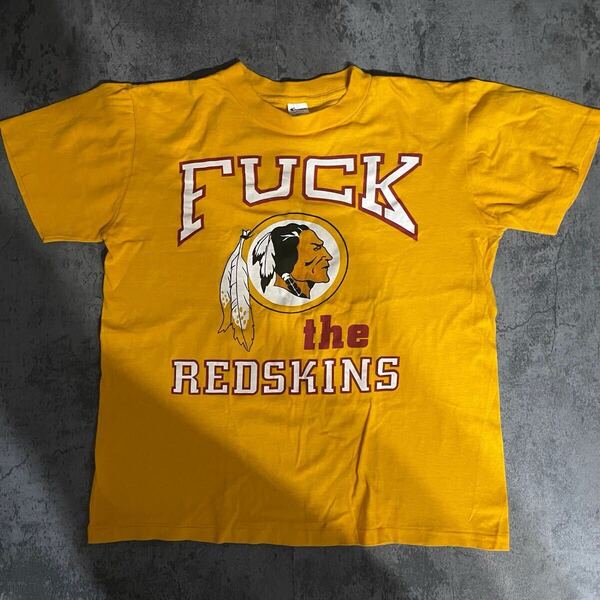 スペシャル FUCK サイズ◎ 状態◎ プリント◎ 80s ビンテージ L チャンピオン インディアン 先住民 NFL Tシャツ