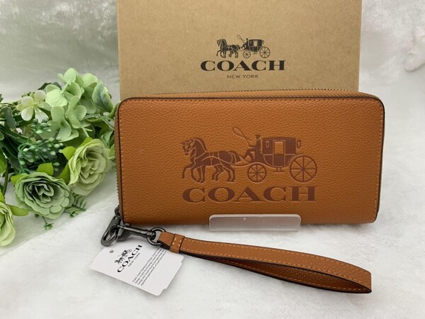 コーチ 長財布 COACH 財布 プレゼント 贈り物 ラウンドファスナー ロング ジップ ホース&キャリッジ 馬車柄 新品 ファッション C3548 A152