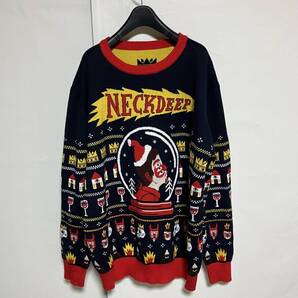 NECK DEEP ネック ディープ Life's Not Out To Get You ダサ セーター 総柄 美品 管理C953