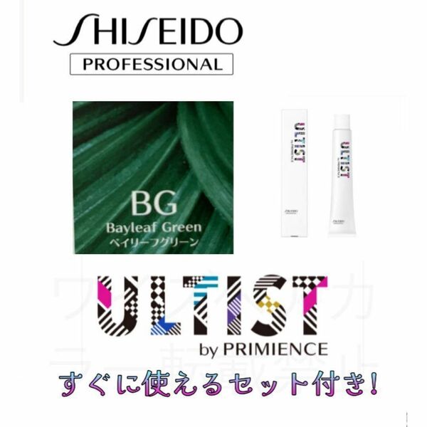 資生堂 アルティスト プリミエンス ヘアカラー ヘアカラー剤 おしゃれ染め ショート用 すぐに使えるセット付 ベイリーフグリーン BG 9