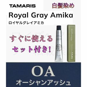 タマリス OA オーシャンアッシュ 10 ヘアカラー ヘアカラー剤 ショート用 すぐに使えるセット 白髪染め グレイカラー ロイヤルグレイアミカ