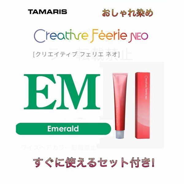 タマリス クリエイティブフェリエネオ ショート用 すぐに使えるセット エメラルド EM 10 ヘアカラー ヘアカラー剤 おしゃれ染め