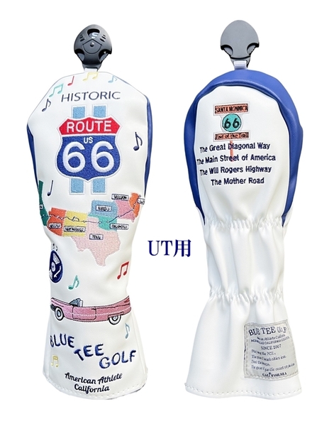 ■送料無料UT【最新モデル HISTORIC ROUTE66 ルート66】ブルーティーゴルフ ユーティリティ用ヘッドカバー DHC-012 BLUE TEE GOLF