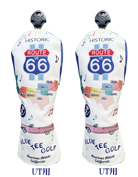 ■送料無料UT2本セット【最新モデル HISTORIC ROUTE66】ブルーティーゴルフ ユーティリティ用ヘッドカバー DHC-012 BLUE TEE GOLF
