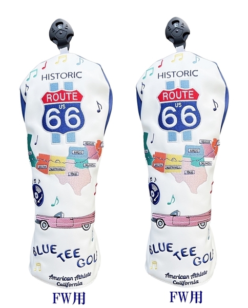 ■FW2本セット【最新モデル HISTORIC ROUTE66 ルート66】ブルーティーゴルフ フェアウェイ用ヘッドカバー DHC-012 BLUE TEE GOLF 送料無料