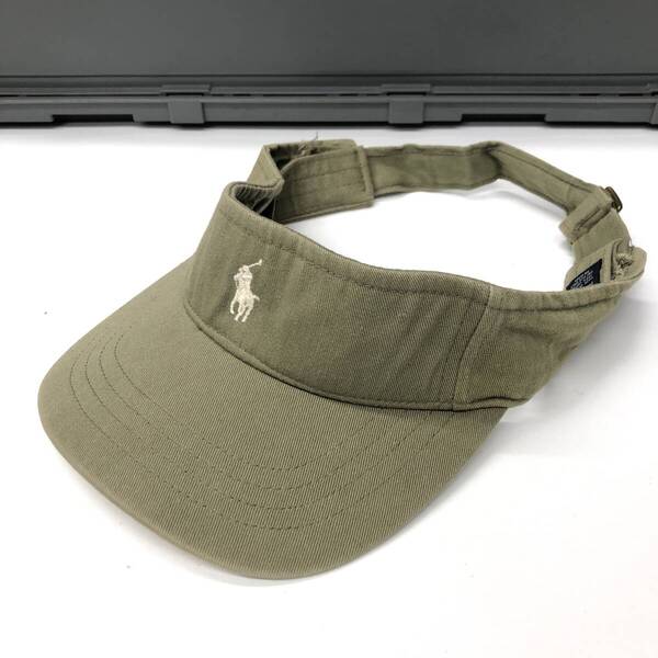 90s USA製 ラルフローレン Ralph Lauren サンバイザー オリーブ系