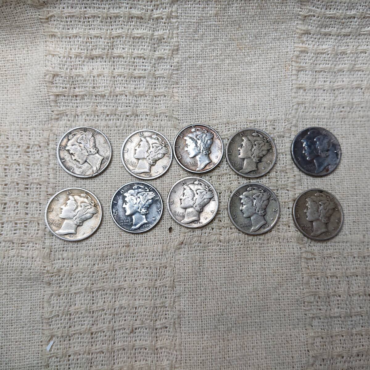 アメリカ銀貨 マーキュリーダイム10セント 21枚セット