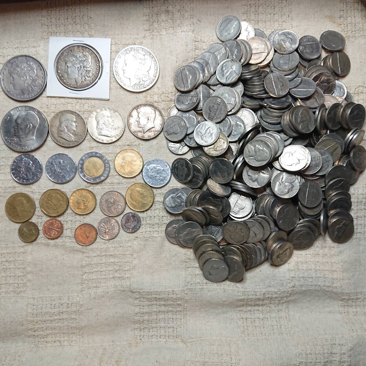 アメリカ銀貨 1895年 モルガン1ドル銀貨 4枚おまとめつ｜世界