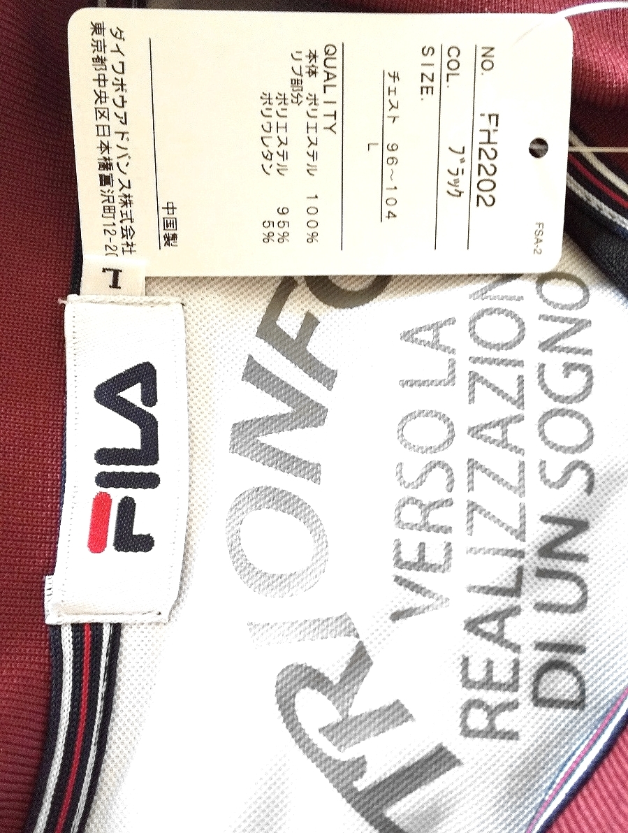 L/新品 フィラ FILA ポロシャツ ブラック_サムネイル画像6