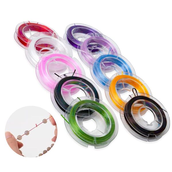 【新着商品】ブレスレット用ゴム 10色セット アクセサリーパーツ 強い弾性 フルカラー 伸縮性 DIY 水晶の線 弾力紐 何千回も