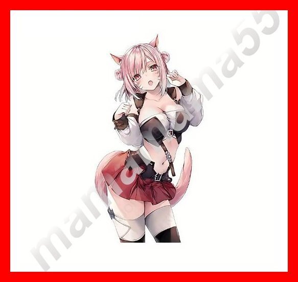 ステッカーNo.563 PC 車 バイク デカール 防水 かわいい 可愛い シール 女の子 アニメ 痛車 猫娘 は~~?