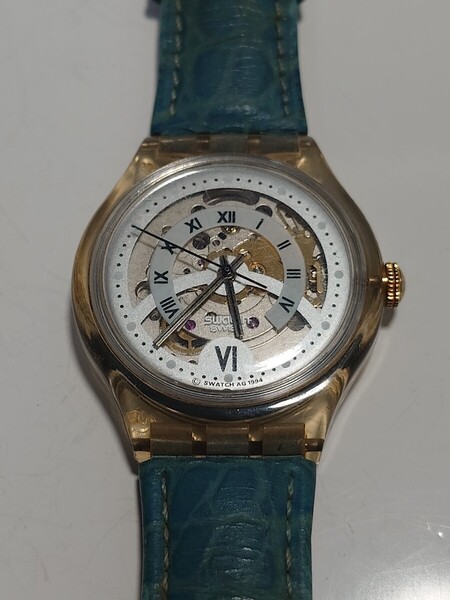 スウォッチ オートマチック スケルトン 自動巻き 稼働品 腕時計 SWATCH AUTOMATIC SAK118 Eisscholle 1995年