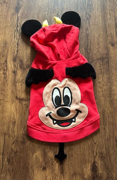 新品同様ペットパラダイス ディズニー デビルミッキーマウスなりきりペット服 S ミニチュアシュナウザー シーズー ペット服犬服