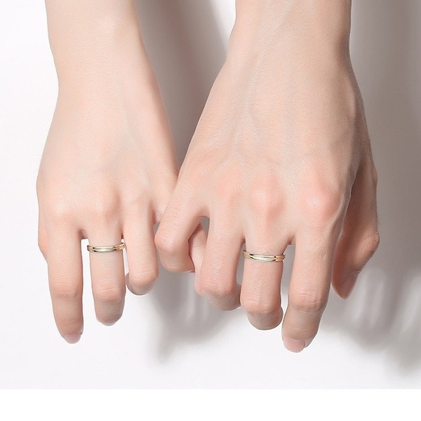 ツイスト ライン ペアリング ◆ リング 新品 未使用 ペアアクセサリー カップルコーデ シミラー ペアルック お揃い 双子コーデ 【PN348-1】